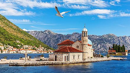 Church of Our Lady of the Rocks and Island of Saint George, Bay of Kotor near Perast, Montenegro